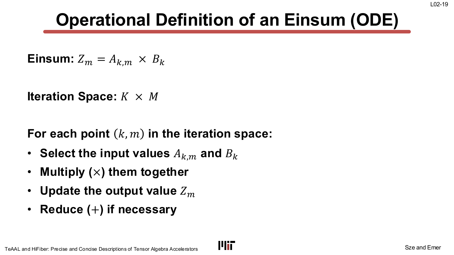 Operational definition at one iteration point