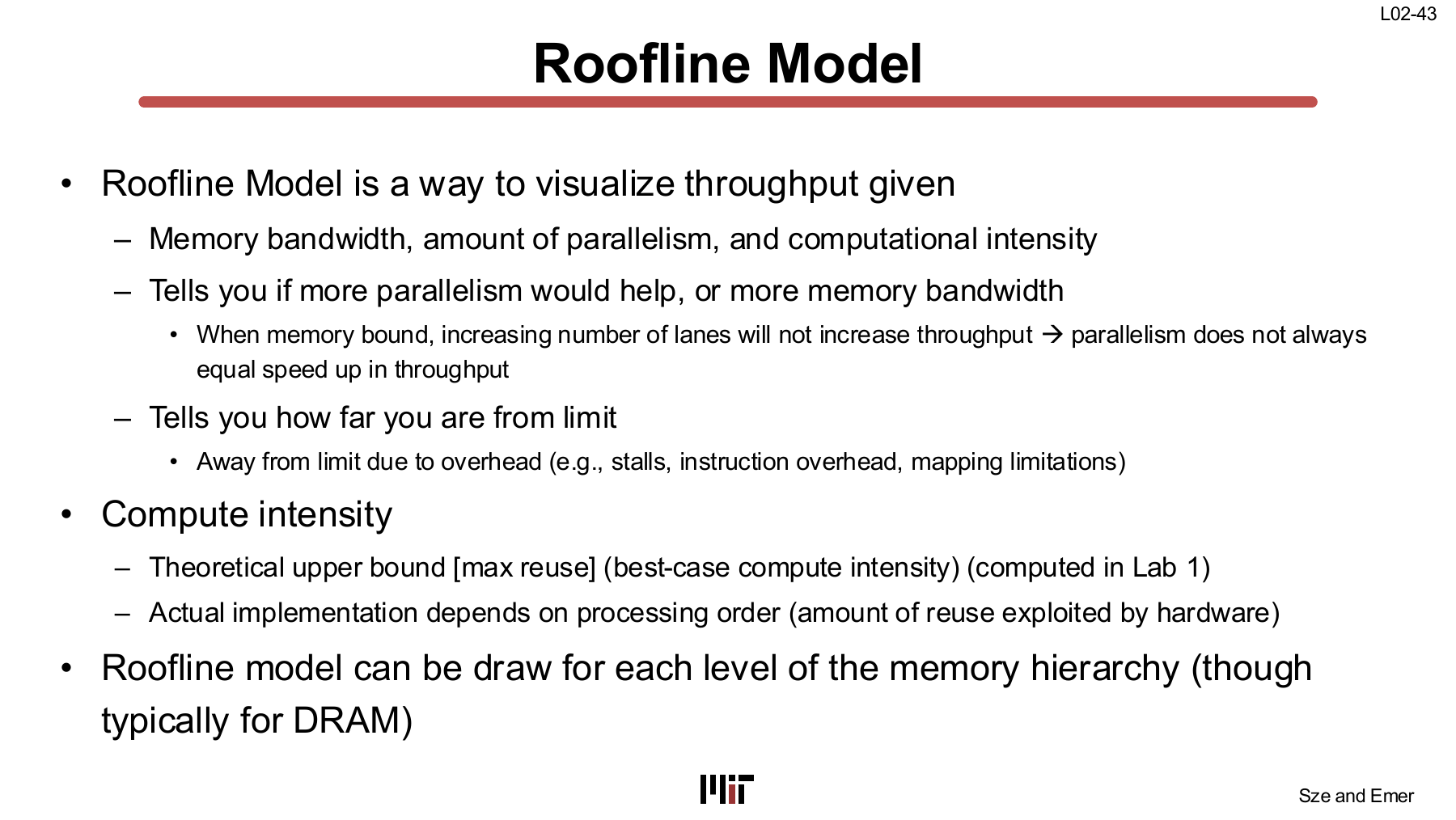 Roofline interpretation and design choices