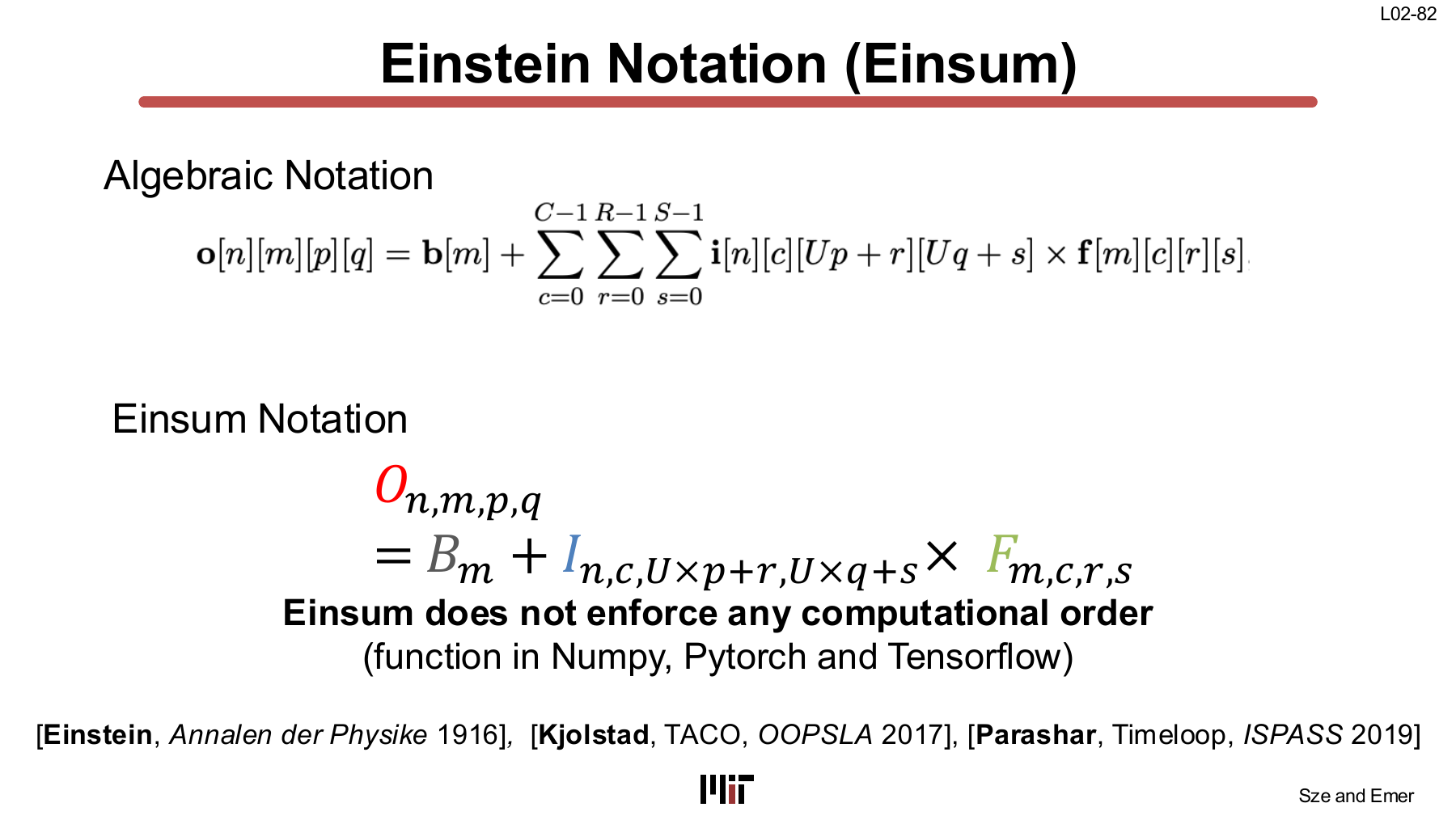 Convolution written as an Einsum